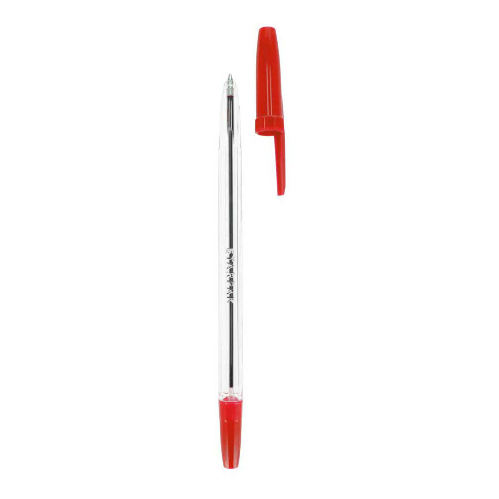 Stylo à bille avec capuchon rouge, 50 pcs.