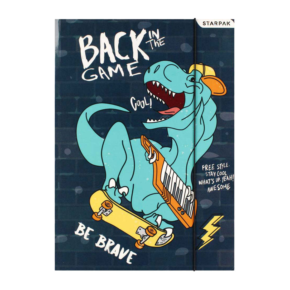 Dossier avec élastique A4 skate dino