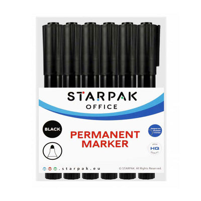Marqueur permanent rond noir, 12 pcs.