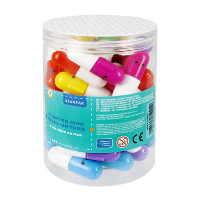 Mini surligneurs parfumés, mélange de couleurs, 48 ​​pièces.
