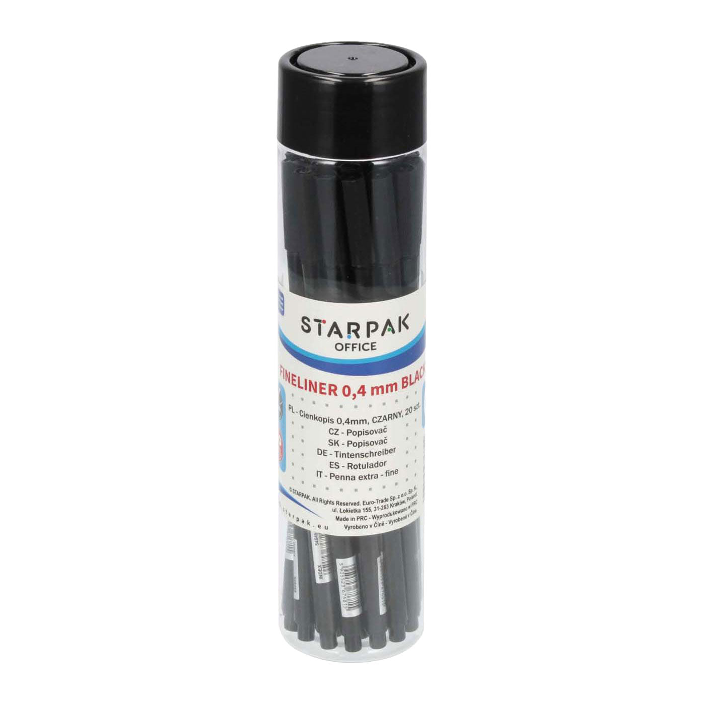 Fineliner rond 0,4 noir, 20 pcs.