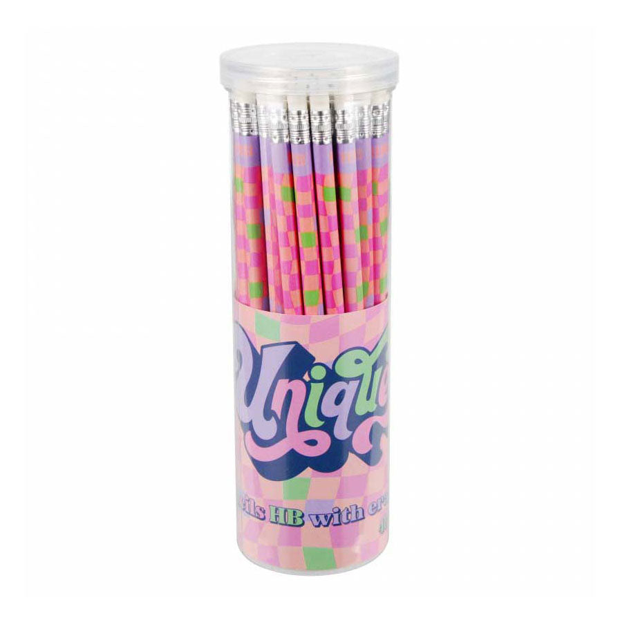 Crayons avec gomme unique, 48 pièces