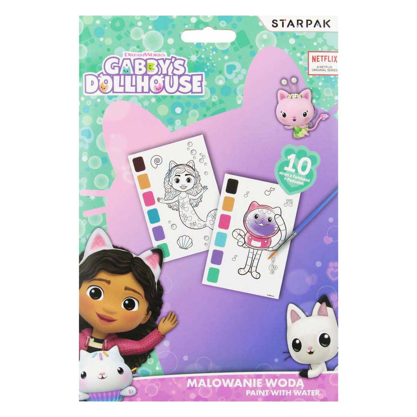 Peindre la maison de poupée de Gabby avec de l'eau - 10 coloriages