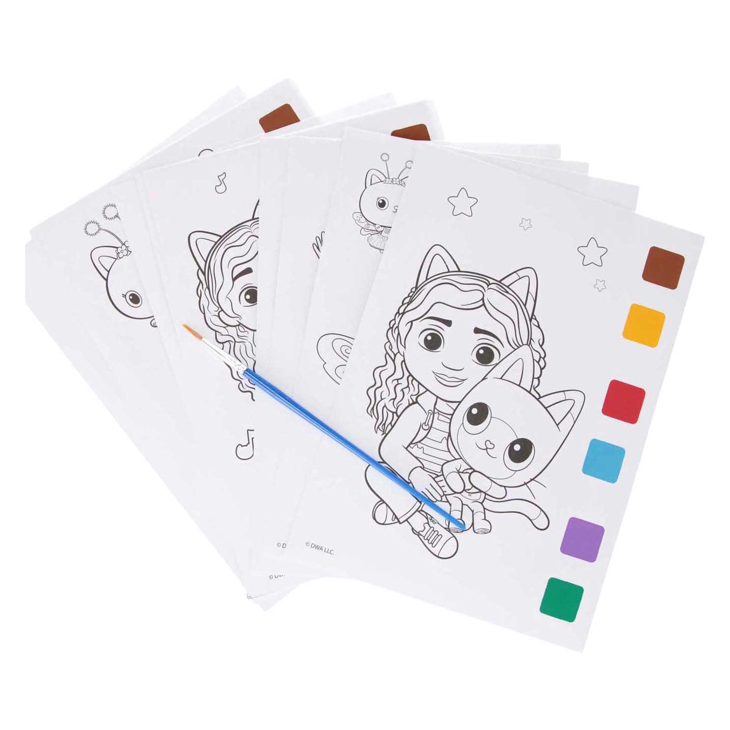 Peindre la maison de poupée de Gabby avec de l'eau - 10 coloriages
