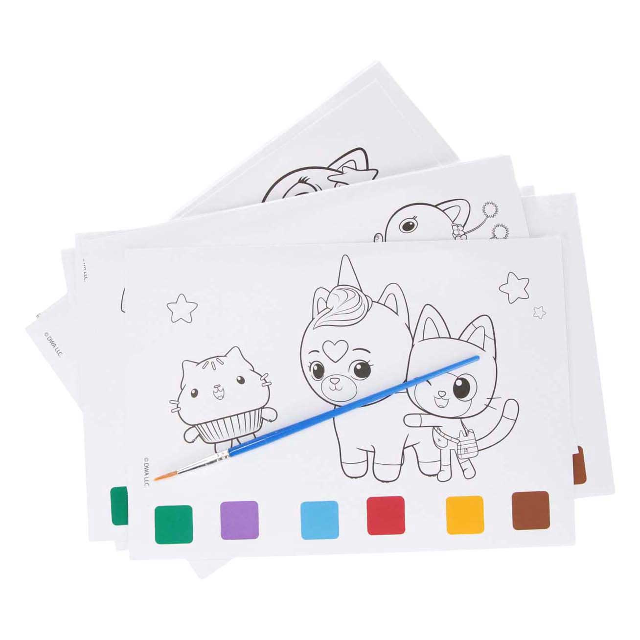 Peindre la maison de poupée de Gabby avec de l'eau - 10 coloriages
