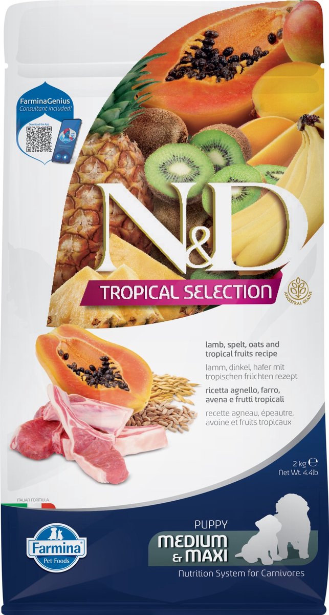Farmina n d dog sélection tropicale agneau chiot med maxi 2 kg