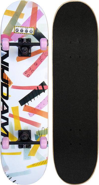 Nijdam skateboard classique - high time - rose blanc