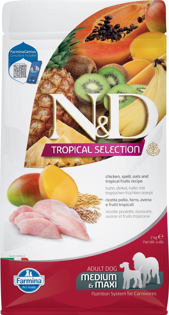 N d chien sélection tropicale poulet adulte med maxi 2 kg