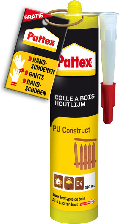 Pattex 1006109 - construction en bois pu 310ml | 2 pièces