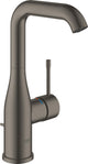 Nouveau robinet de lavabo Grohe essence - bec haut pivotant - avec garniture de vidage - graphite dur brossé (anthracite mat) - économie d'eau