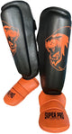 Super Pro Combat Gear Protège-Tibias Nations Holland PU Noir - Orange L