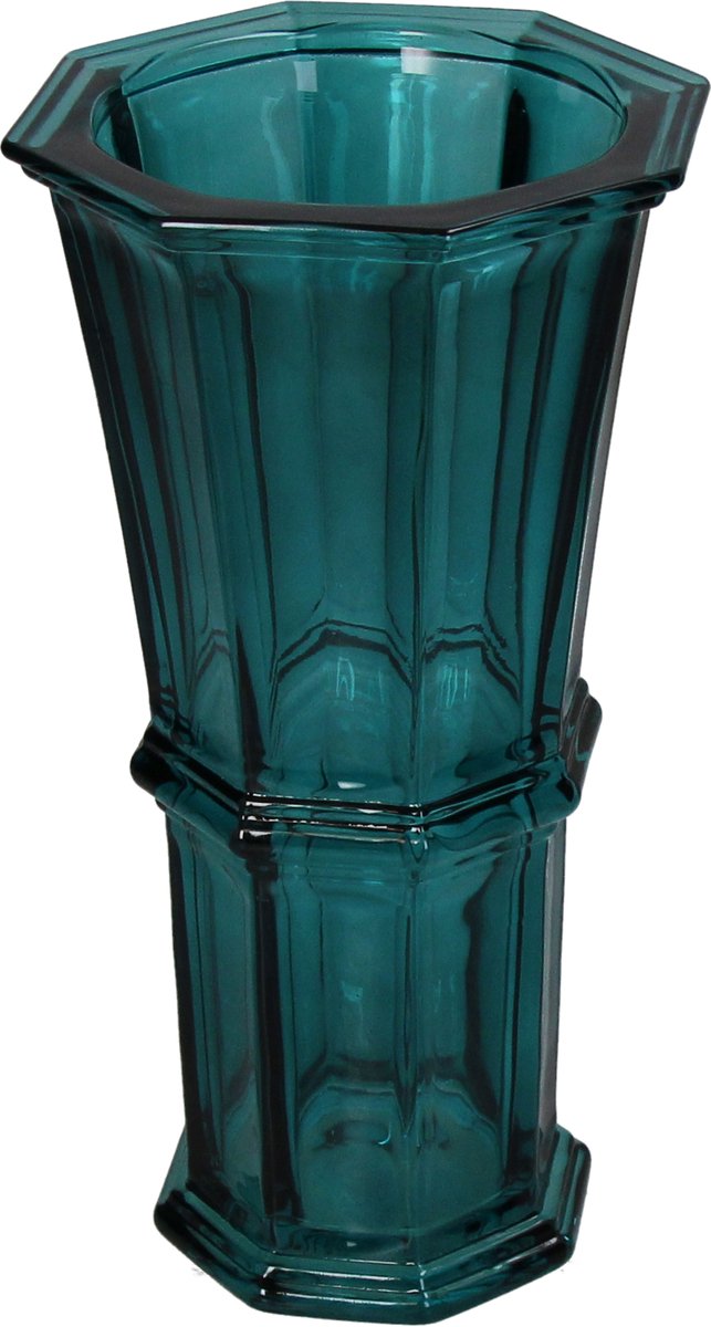 Vase collection HD verre pétrole 12,5x12,5x23cm