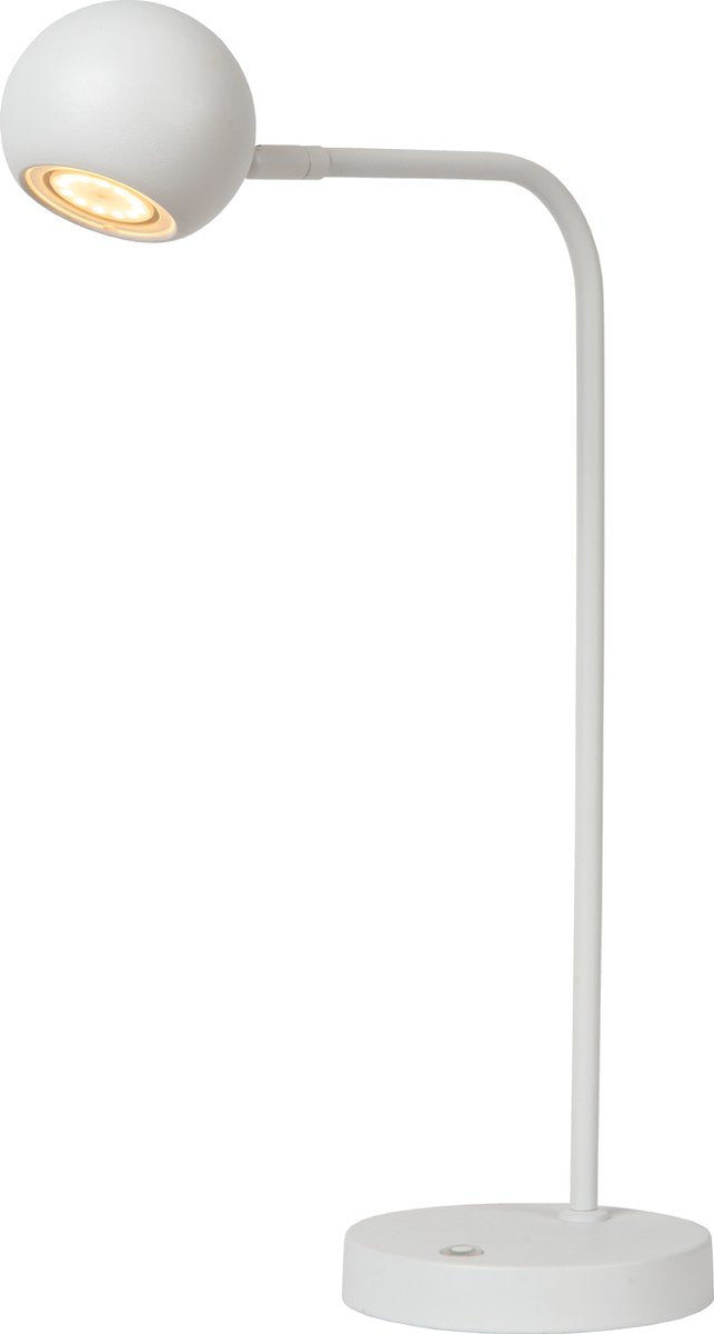 Lucide comet - lampe de bureau rechargeable - batterie rechargeable - LED 3 stepdim - 1x3w 2700k - blanc