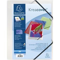Chemise à documents exacompta 55188e polypropylène 24x32cm a4 transparent blanc