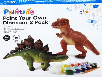 2 dinosaures pour peindre Tyrannosaurus Rex et Stegosaurus