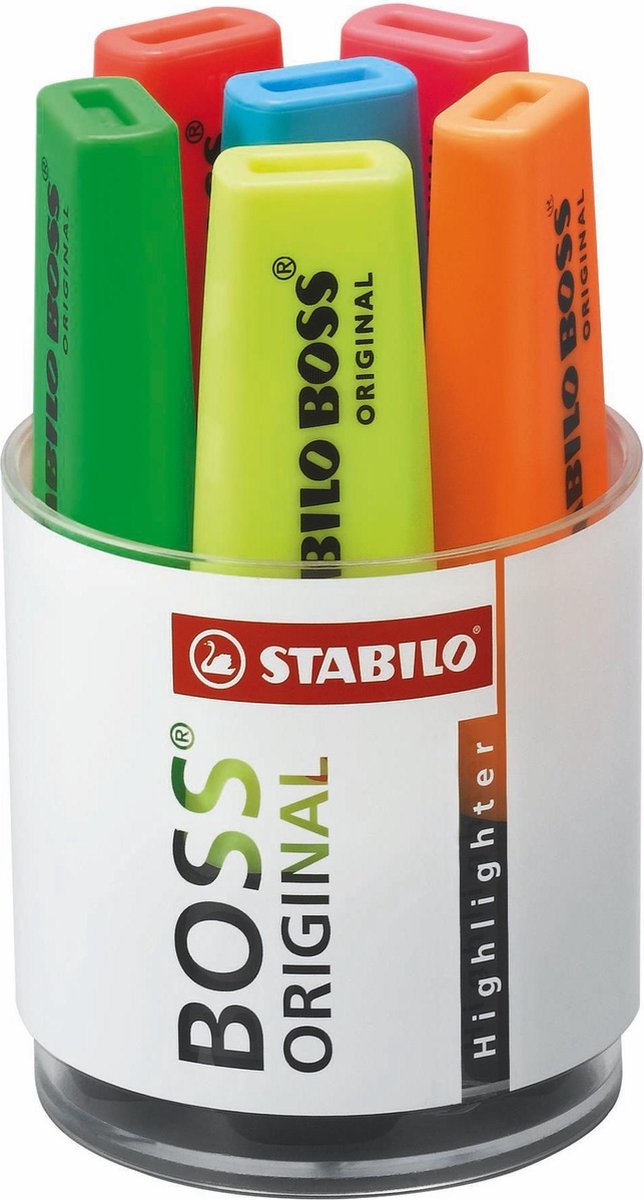 Le marqueur original Stabilo Boss tient dans une boîte - 6 pcs.