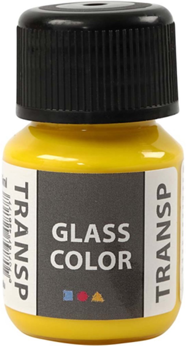 Creativ Company Verre Couleur transparente peinture au citron jaune, 30 ml