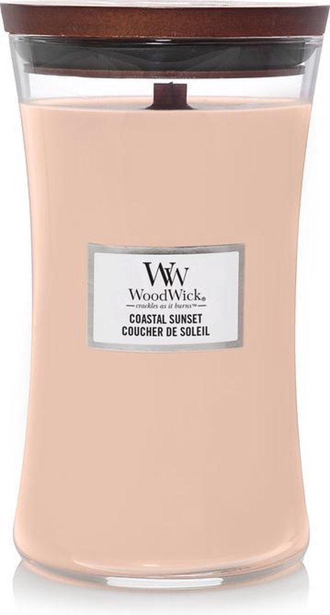 Grande bougie parfumée Woodwick Hourglass - Coucher de soleil côtier - 130 heures de combustion