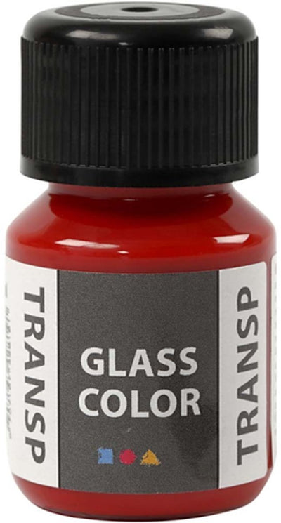 Creativ Company Verre Couleur transparente peinture rouge, 30 ml