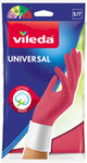 Vileda universal - gants de ménage - taille s - 1 paire - rose - doublure en coton - caoutchouc 100% naturel