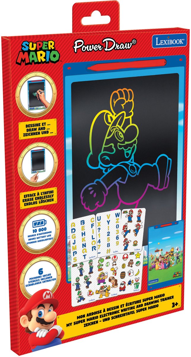 Onglet magique Lexibook super mario 11'' e-ink avec modèles