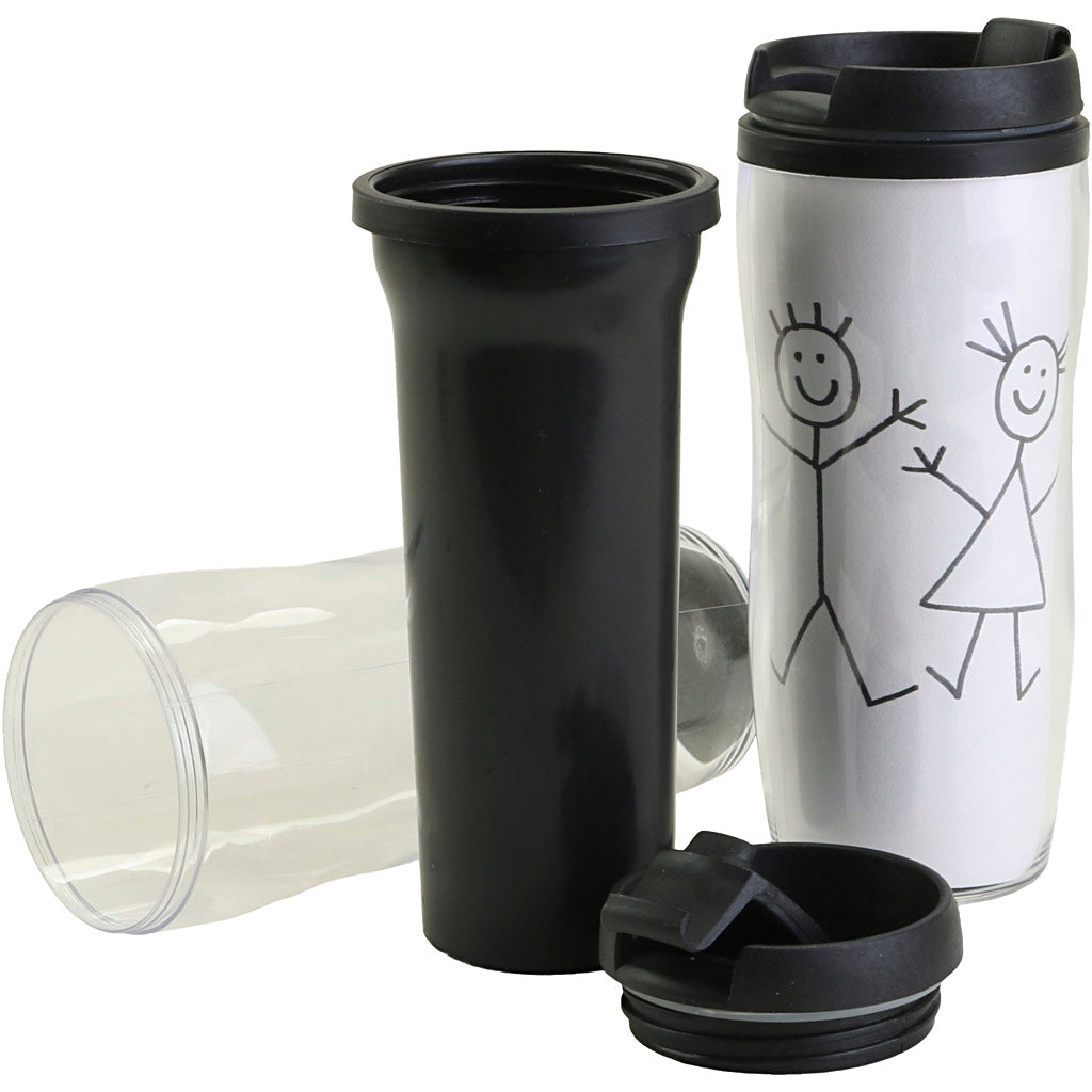 Mug thermos avec couvercle, h: 17,5 cm, p 7 cm, 12 pièces 1 boîte