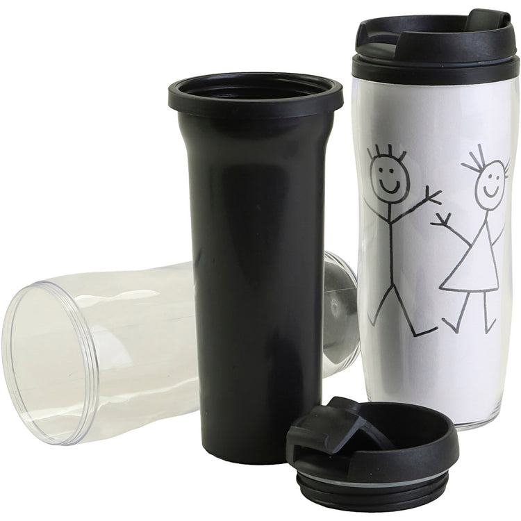 Mug thermos avec couvercle, h: 17,5 cm, p 7 cm, 12 pièces 1 boîte