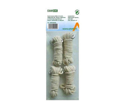 Campking corde à linge en coton 3 mm x 3 m, 4 pièces