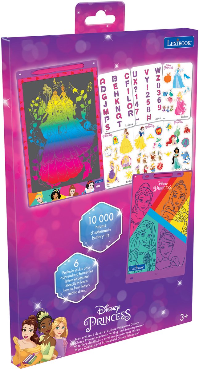 Lexibook disney princesse tablette e-ink 11'' multicolore d'apprentissage et de dessin avec modèles