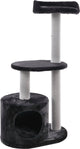 Arbre à chat Flamingo - echo - gris noir - 48x34x99 cm - meuble à gratter avec abri plateformes de couchage - corde en sisal - peluche douce - pour chats chatons