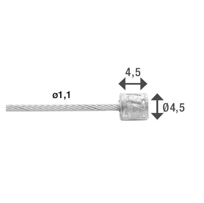 Elvedes Schakel Binnenkabel Slick en acier inoxydable 2250 mm Ø 1,1 mm 100 pièces