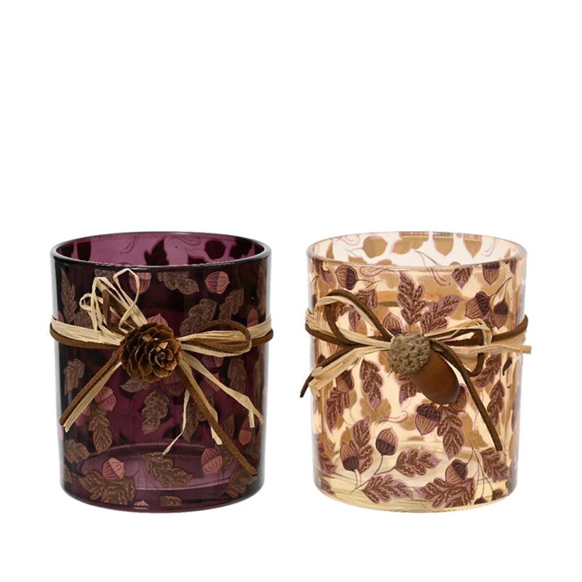 Verre porte-bougie Decoris avec gland