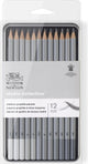 Winsor Newton 0490008 Studio Collection Ensemble de crayons graphite moyens x12 – Crayons à dessin pour croquis 4h-6b dans une boîte en métal