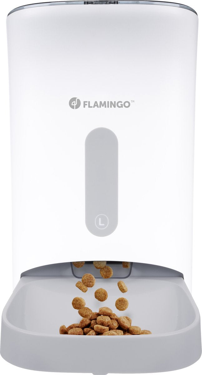Flamingo automatic dog and cat food bar – automatic feeder – with timer function – 4.5l – model odion – white