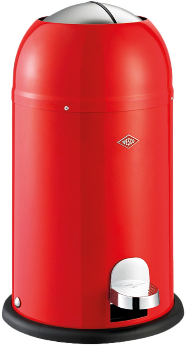 Wesco kickmaster junior poubelle | poubelle à pédale | 12 litres | métal - rouge | poubelle