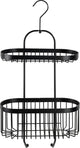 Wenko support de douche 2 couches classic plus noir noir mat 26x47cm - sans perçage - support de douche suspendu - panier de douche - support de douche suspendu
