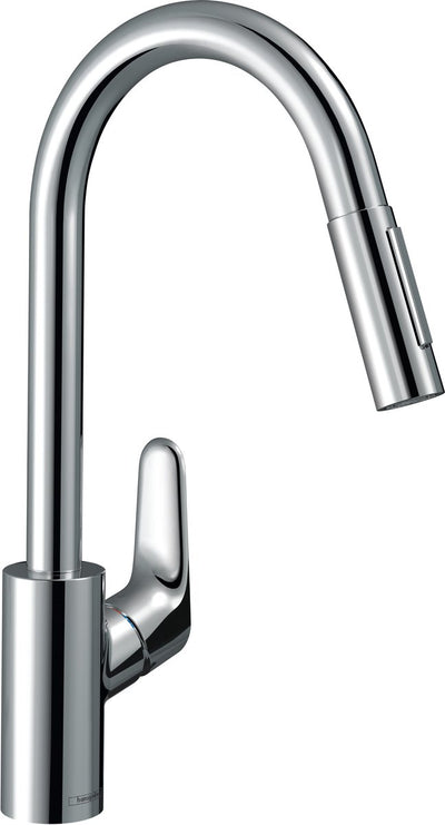 Hansgrohe focus m41 - mitigeur de cuisine - commande à levier unique - 240 mm - douchette extractible - chrome - 2 types de jet