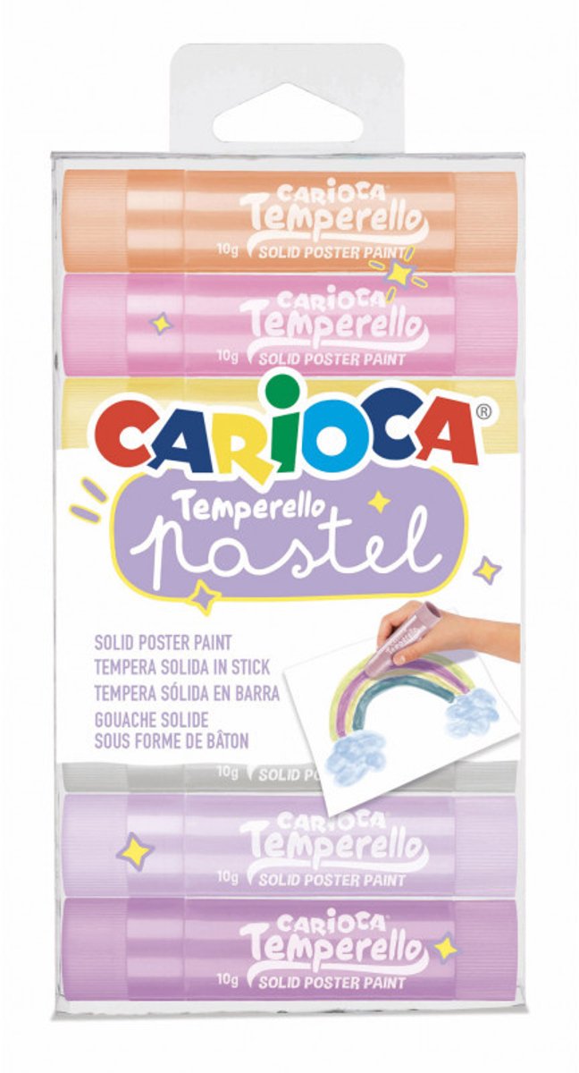 Carioca temperello pastel 8 rouleaux à peinture en boîte transp.