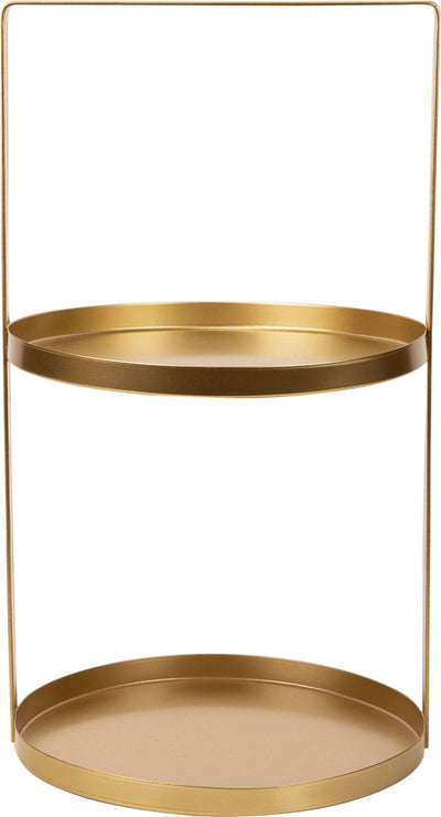 Cozy trendy etagere serving tower - gold - ø 25 cm - 2-tier