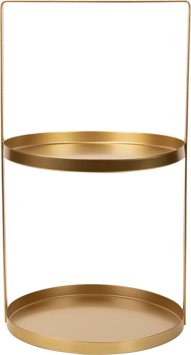 Cozy trendy etagere serving tower - gold - ø 25 cm - 2-tier