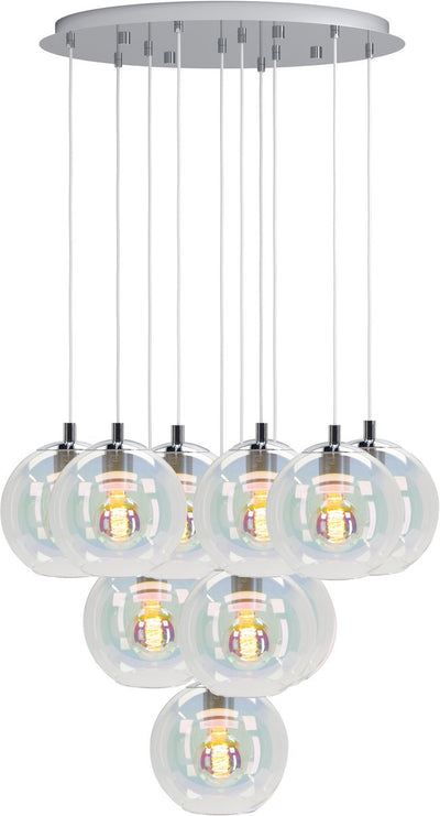 Suspension Eglo ariscani 2 - e27 - ø 65,5 cm - verre coloré chrome