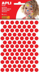 Autocollants pour enfants Apli | diamètre du cercle 10 | 5mm | blister de 528 pièces | rouge