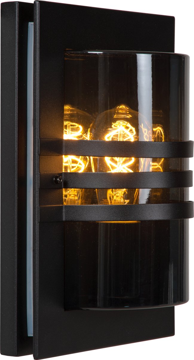Lucide privas - applique intérieur extérieur - 1xe27 - ip44 - noir