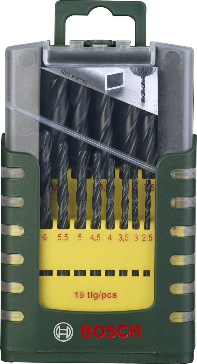 Bosch jeu de forets à métaux hss-r - 1-10 mm - 19 pièces