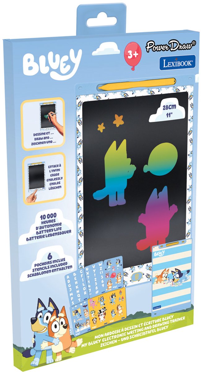 Tablette à encre électronique multicolore d'apprentissage et de dessin Lexibook bluey 11'' avec modèles