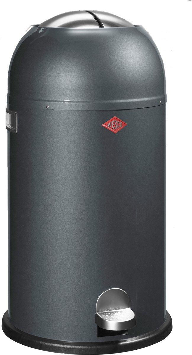 Poubelle Wesco kickmaster | poubelle à pédale | 33 litres | métal - graphite | poubelle - fabriquée en Allemagne