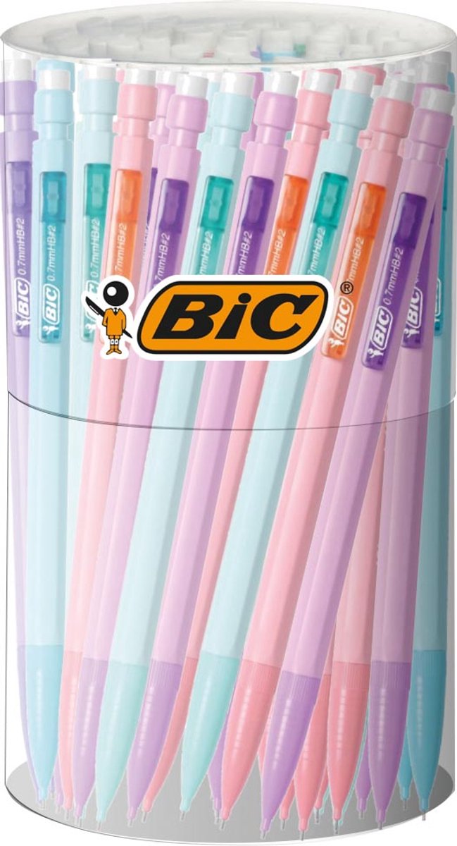 Bic matic - porte-mine - pastel - tube de 60 pièces - différentes couleurs