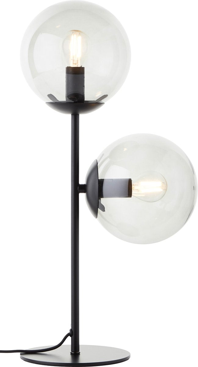 Brilliant ariol - lampe de table - verre - 2xe14 max. 40w - noir