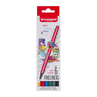 Bruynzeel Fineliner Set Basic 6 couleurs