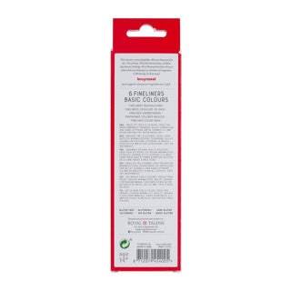 Bruynzeel Fineliner Set Basic 6 couleurs